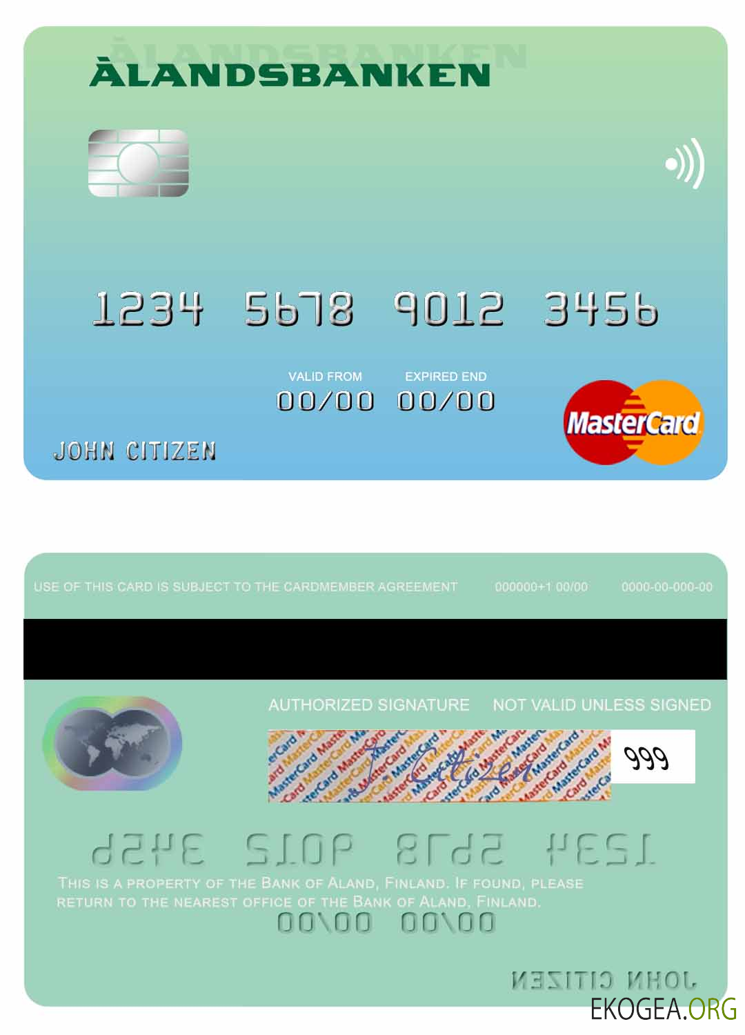 Carte Mastercard de la Banque finlandaise d'Aland